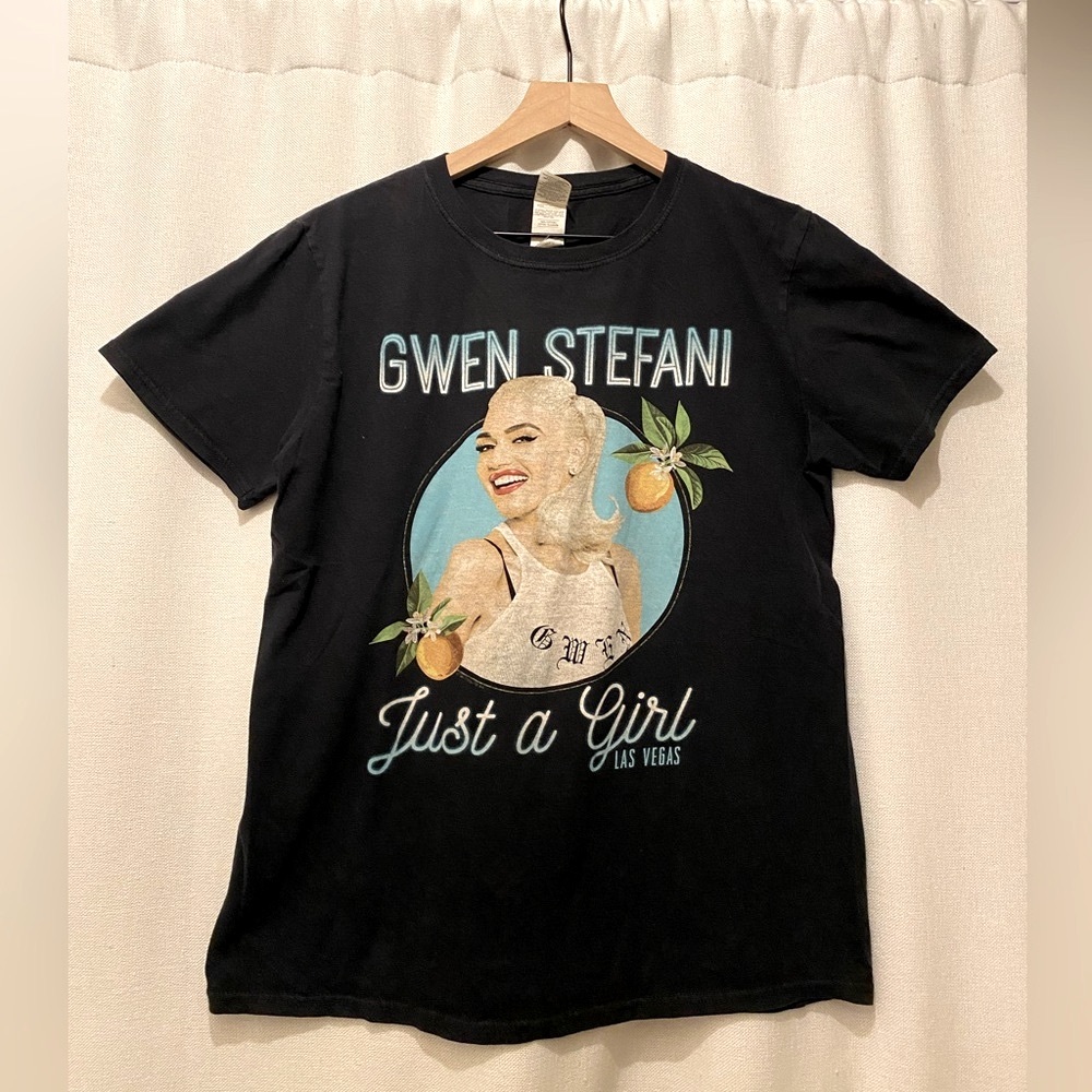 Black Graphic T-Shirt with Gwen Stefani Print